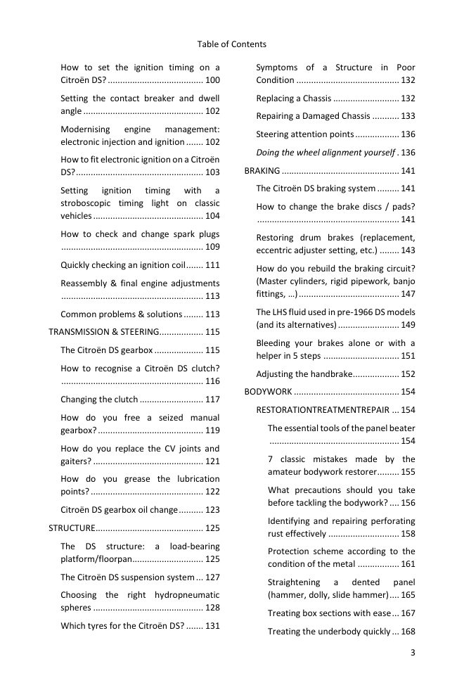 Table of contents (3/5): everything the guide covers